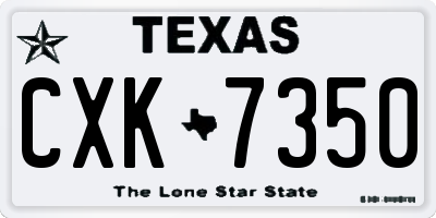 TX license plate CXK7350