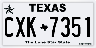 TX license plate CXK7351
