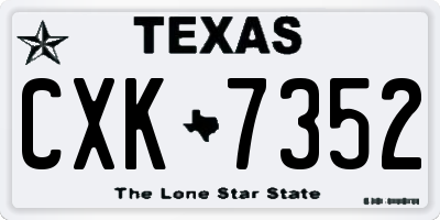 TX license plate CXK7352