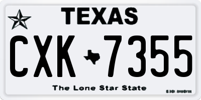 TX license plate CXK7355