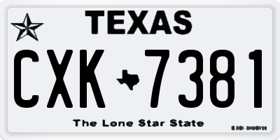 TX license plate CXK7381