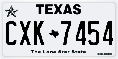 TX license plate CXK7454
