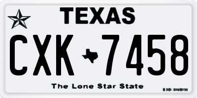 TX license plate CXK7458