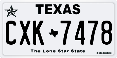 TX license plate CXK7478