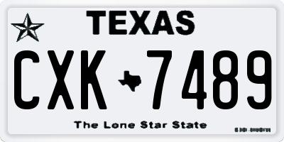 TX license plate CXK7489