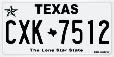 TX license plate CXK7512