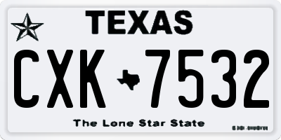 TX license plate CXK7532