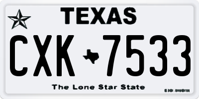 TX license plate CXK7533