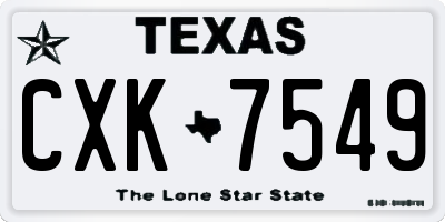 TX license plate CXK7549