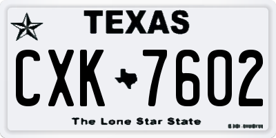 TX license plate CXK7602