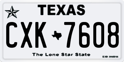 TX license plate CXK7608