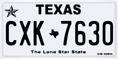 TX license plate CXK7630