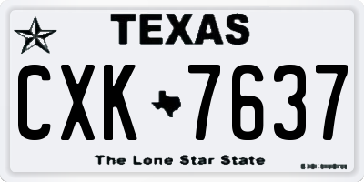 TX license plate CXK7637