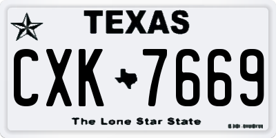 TX license plate CXK7669