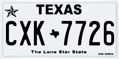 TX license plate CXK7726
