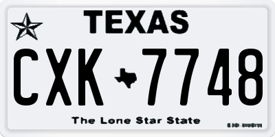 TX license plate CXK7748