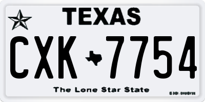 TX license plate CXK7754