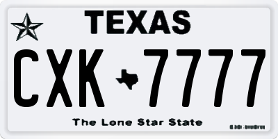 TX license plate CXK7777