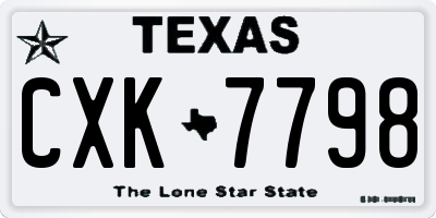 TX license plate CXK7798