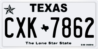 TX license plate CXK7862
