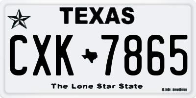 TX license plate CXK7865