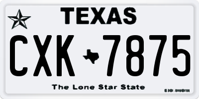 TX license plate CXK7875
