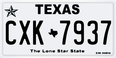 TX license plate CXK7937