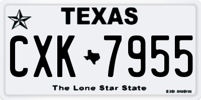 TX license plate CXK7955