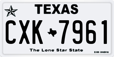 TX license plate CXK7961