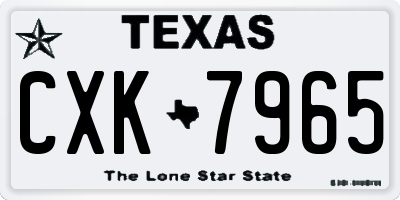 TX license plate CXK7965
