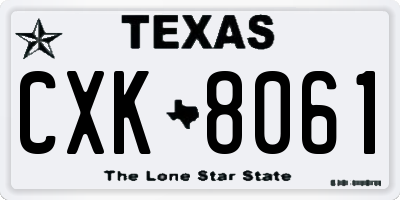 TX license plate CXK8061