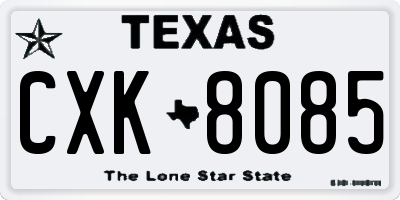 TX license plate CXK8085