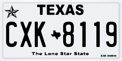 TX license plate CXK8119