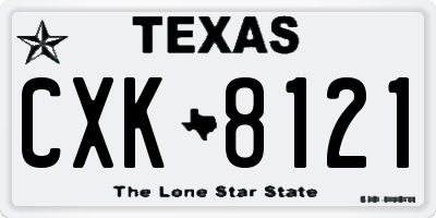 TX license plate CXK8121