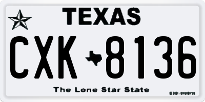 TX license plate CXK8136