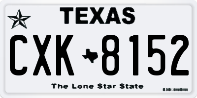 TX license plate CXK8152