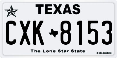 TX license plate CXK8153