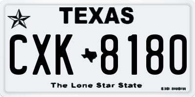 TX license plate CXK8180