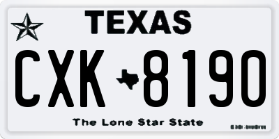 TX license plate CXK8190