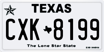 TX license plate CXK8199
