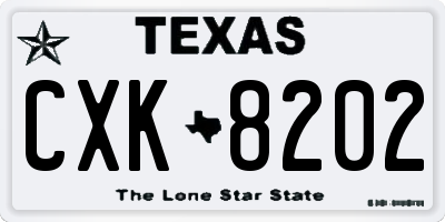 TX license plate CXK8202
