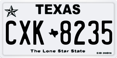 TX license plate CXK8235