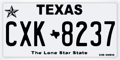 TX license plate CXK8237