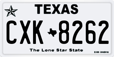TX license plate CXK8262