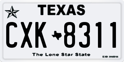 TX license plate CXK8311
