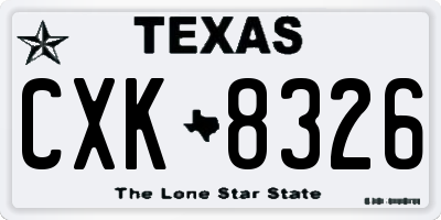 TX license plate CXK8326