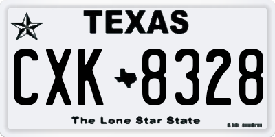 TX license plate CXK8328