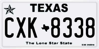 TX license plate CXK8338