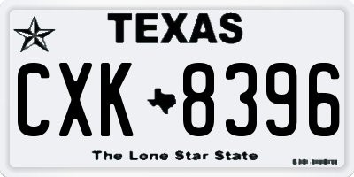 TX license plate CXK8396