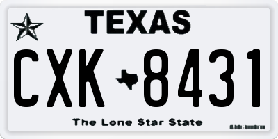 TX license plate CXK8431
